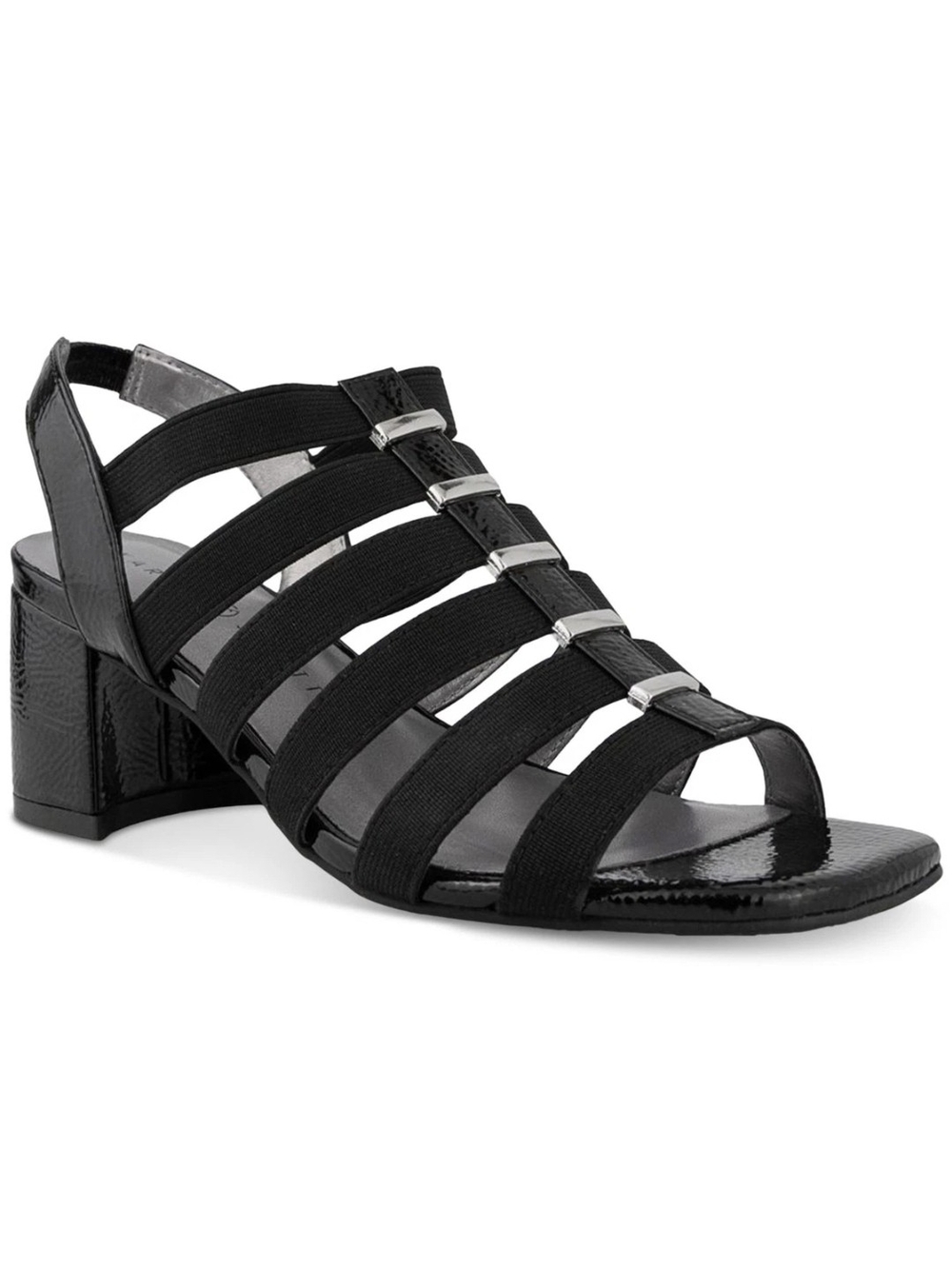 NIB Karen Scott Yahnnie Strappy Slingback Block Heel Black 9M